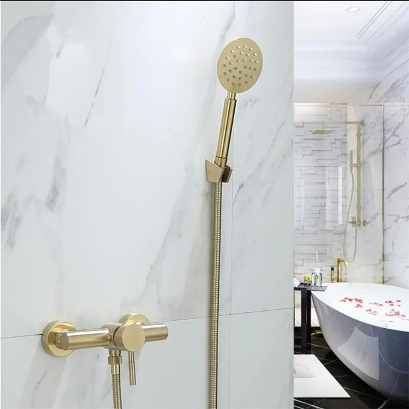 Gold Brass Shower Mixer Tap – 2 Hole