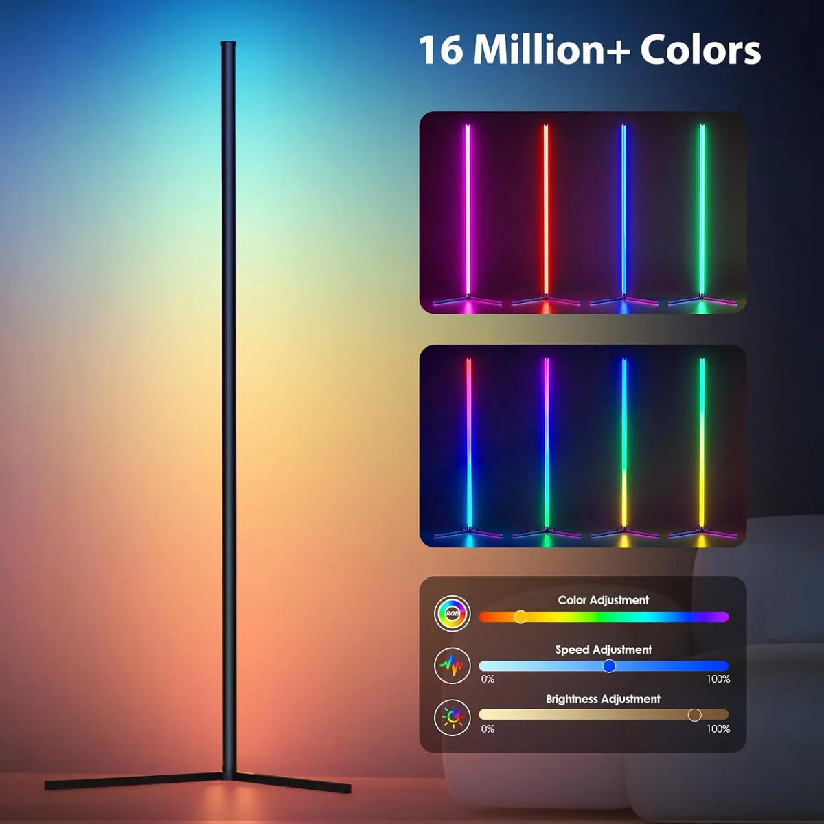 RGB Floor Lamp – Colour Changing with Music Sync