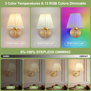 Battery Operated Wall Lights – Fabric Shade & Remote Control