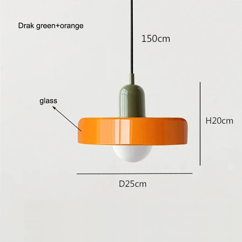 Bauhaus Pendant Light – Retro Glass Shade