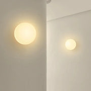 Globe Wall Light – White Glass & Concealed Base