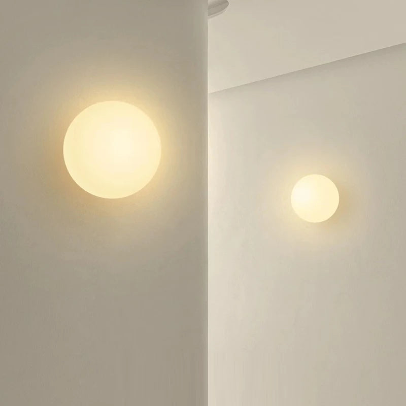 Globe Wall Light – White Glass & Concealed Base