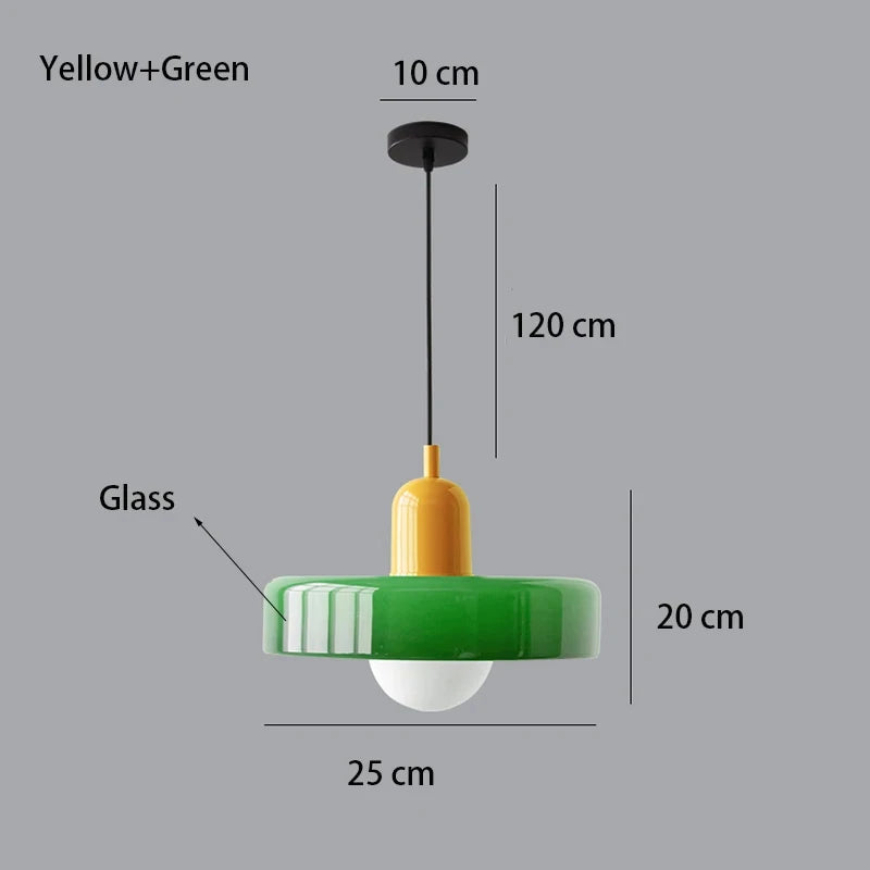 Bauhaus Pendant Light – Retro Glass Shade