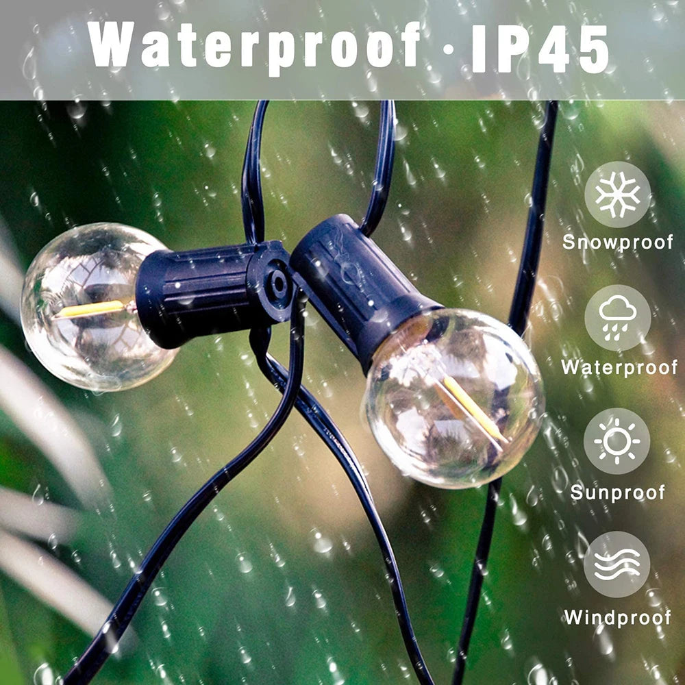Outdoor Festoon Lights – G40 Globe Bulbs