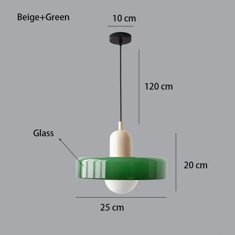 Bauhaus Pendant Light – Retro Glass Shade