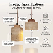 Travertine Pendant Light – Wabi-Sabi Design