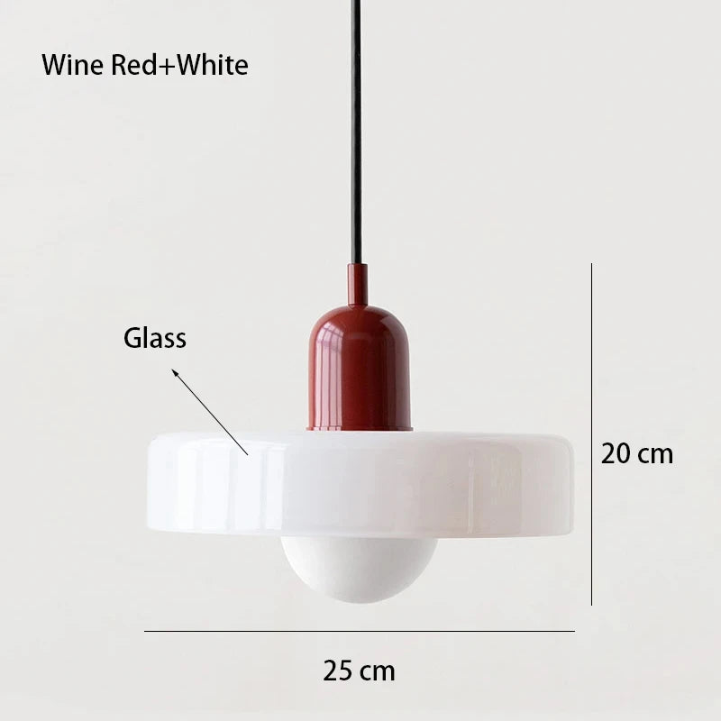 Bauhaus Pendant Light – Retro Glass Shade