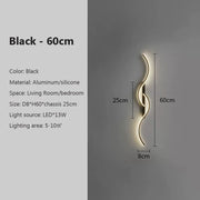Modern LED Wall Light – Curved Wave Design