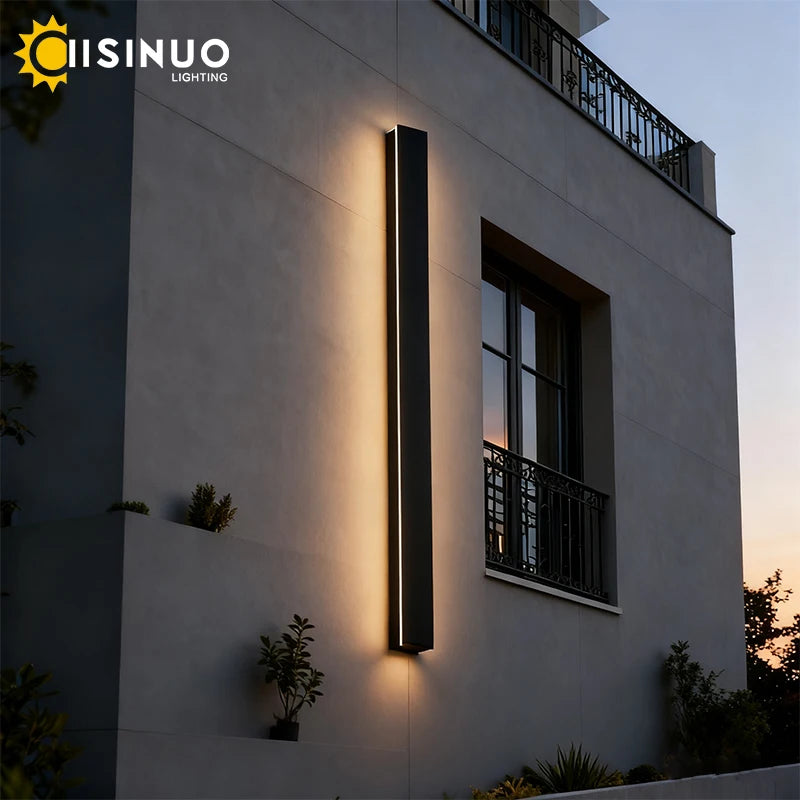 Modern Outdoor Wall Light – Long Linear LED Design