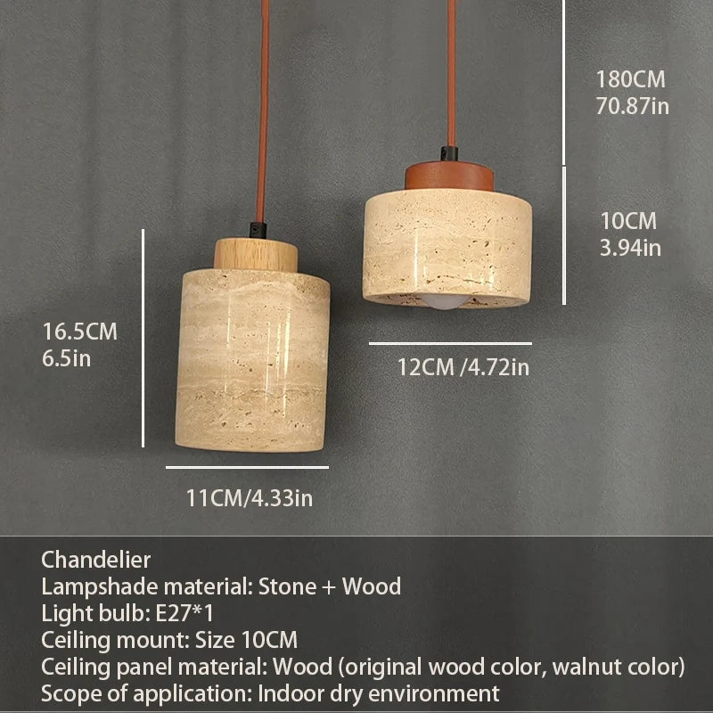 Travertine Pendant Light – Wabi-Sabi Design