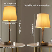 Rechargeable Table Lamp – Fabric Shade & Touch Control