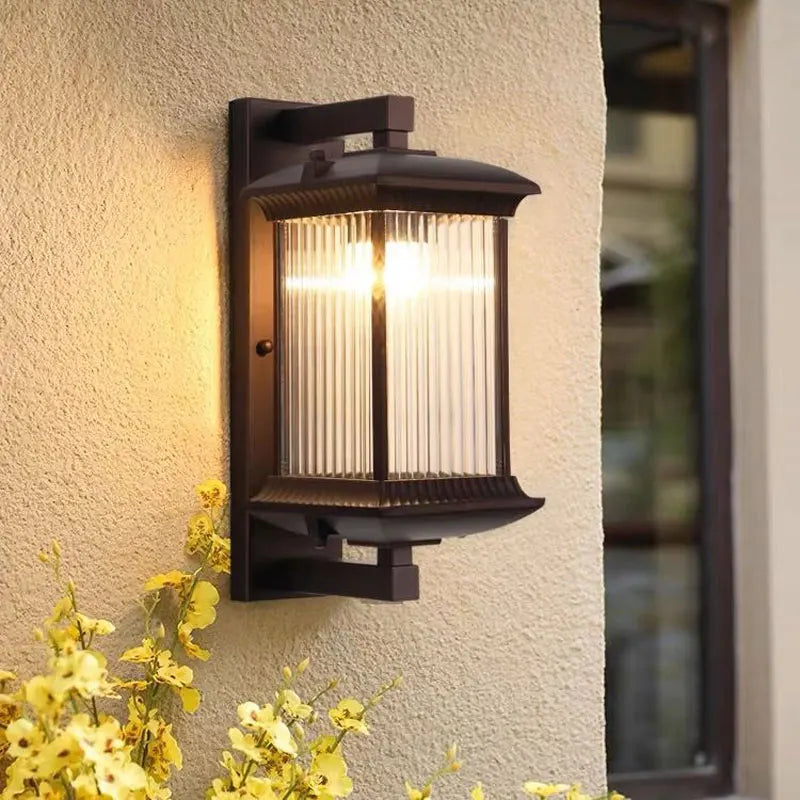 Outdoor Wall Lantern – Ribbed Glass