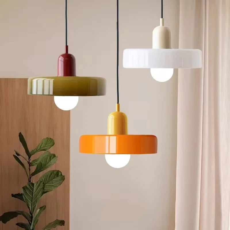 Bauhaus Pendant Light – Retro Glass Shade