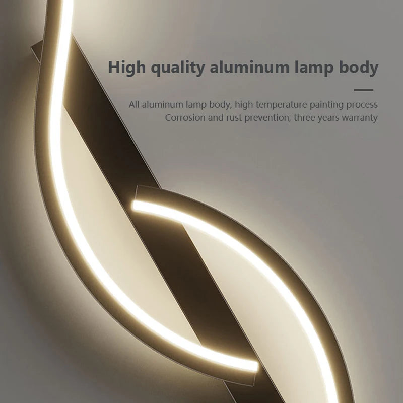 Modern LED Wall Light – Curved Wave Design