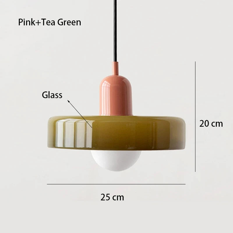 Bauhaus Pendant Light – Retro Glass Shade