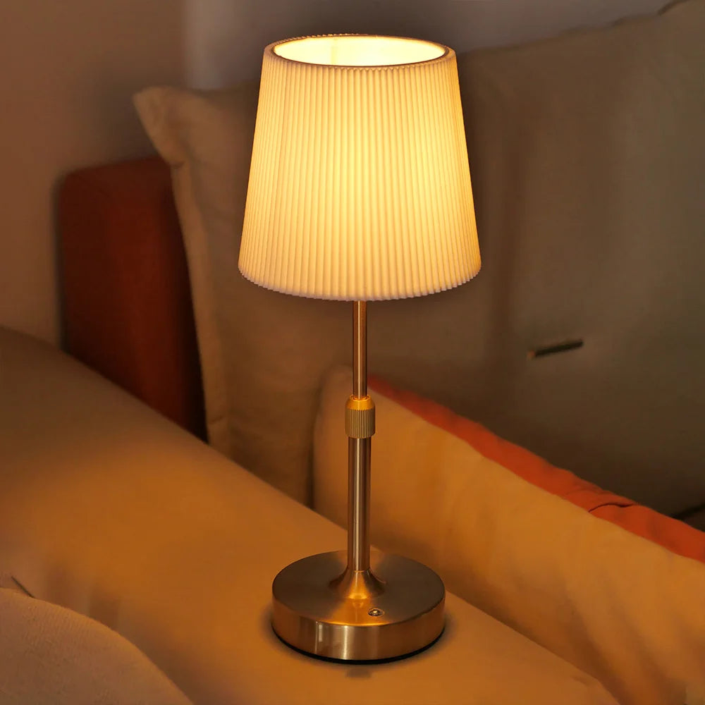 Rechargeable Table Lamp – Fabric Shade & Touch Control