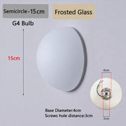 Semicirlc Frosted15 white glass wall light dimensions