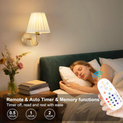 Battery Operated Wall Lights – Fabric Shade & Remote Control