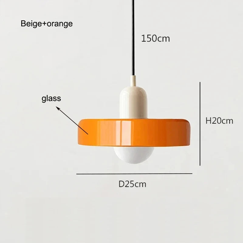 Bauhaus Pendant Light – Retro Glass Shade