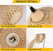 Rattan Wall Light – Woven Shade & Wooden Bracket