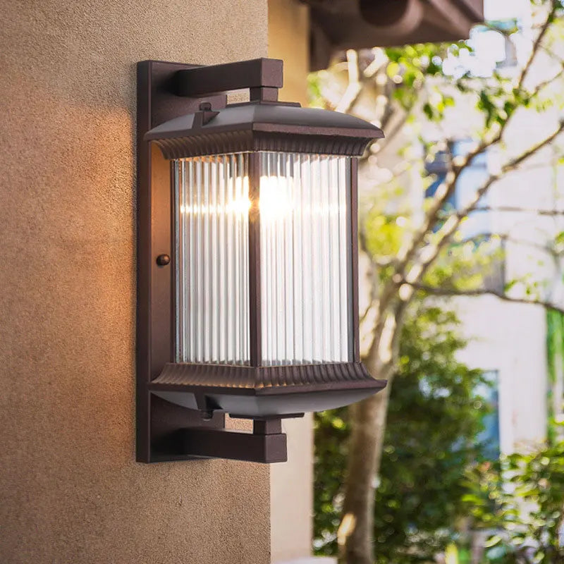 Outdoor Wall Lantern – Ribbed Glass