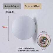 Round Frosted 18cm white glass wall light dimensions