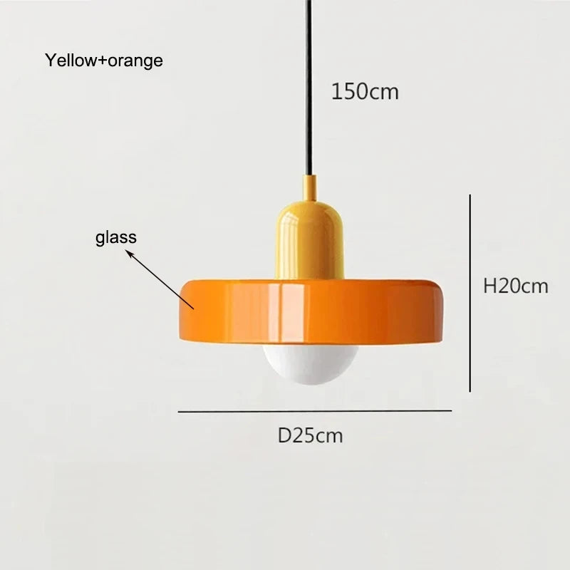 Bauhaus Pendant Light – Retro Glass Shade