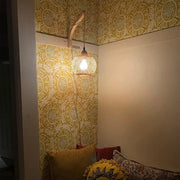 Rattan Wall Light – Woven Shade & Wooden Bracket