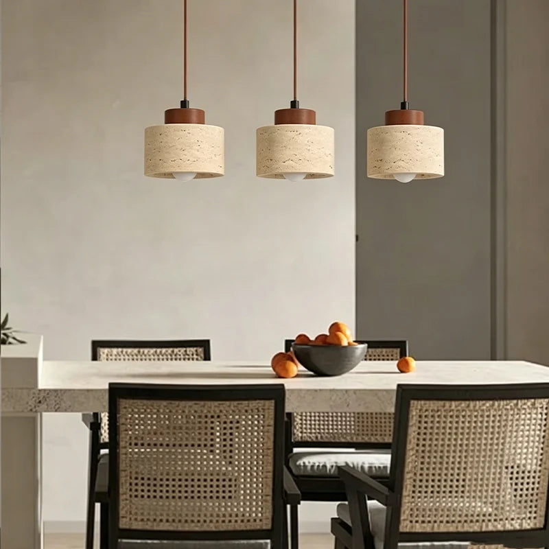 Travertine Pendant Light – Wabi-Sabi Design