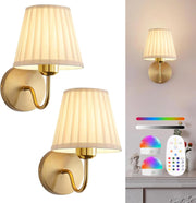 Battery Operated Wall Lights – Fabric Shade & Remote Control