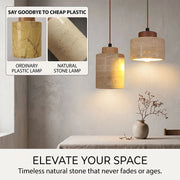 Travertine Pendant Light – Wabi-Sabi Design