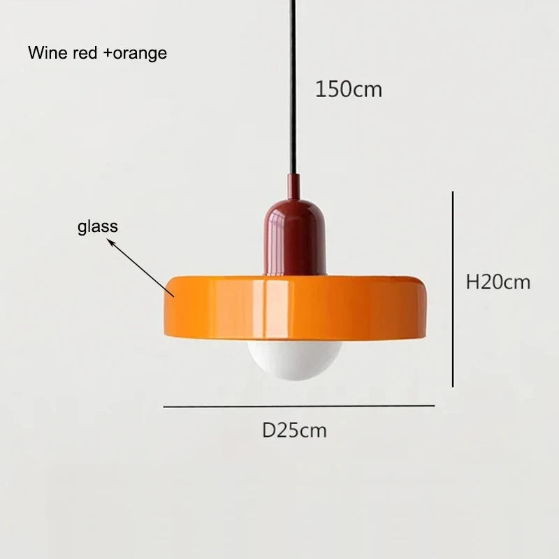 Bauhaus Pendant Light – Retro Glass Shade