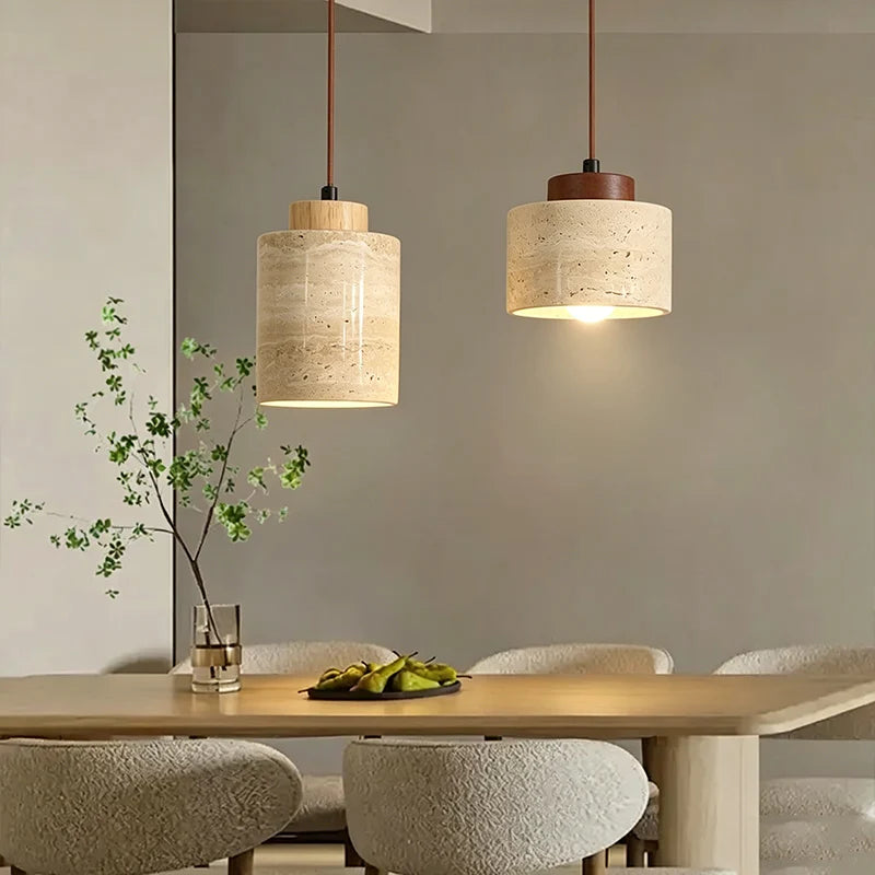 Travertine Pendant Light – Wabi-Sabi Design