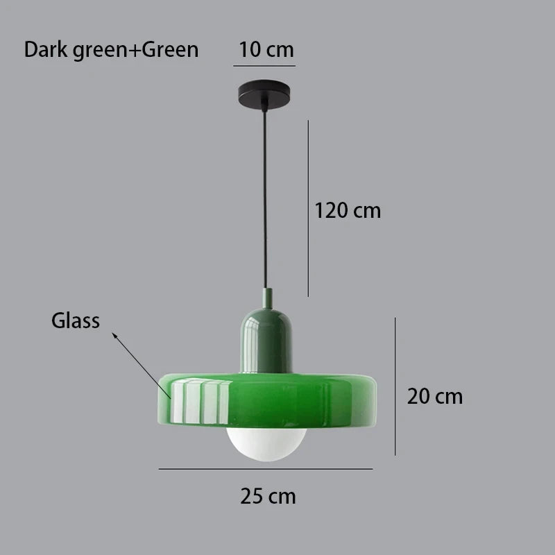 Bauhaus Pendant Light – Retro Glass Shade