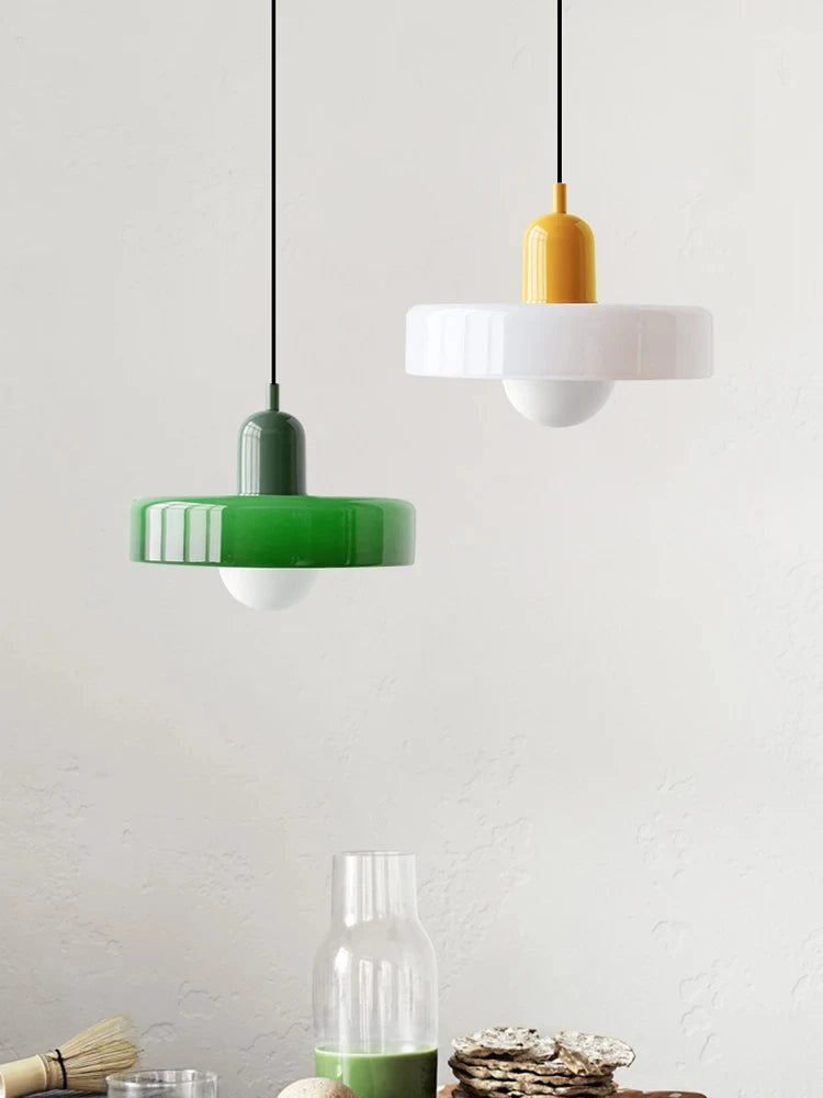 Bauhaus Pendant Light – Retro Glass Shade