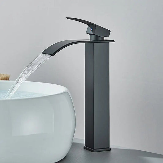 Matte black basin tap