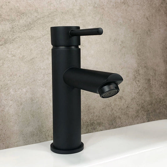 Matte black basin mixer tap