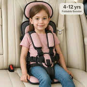Portable Child Travel Seat, Foldable Lightweight Compact Design with Adjustable Harness, Removable Fabric, 2 Sizes and 8 Colours for Family Travel