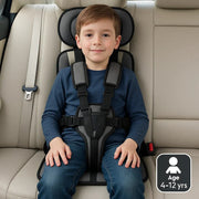 Portable Child Travel Seat, Foldable Lightweight Compact Design with Adjustable Harness, Removable Fabric, 2 Sizes and 8 Colours for Family Travel