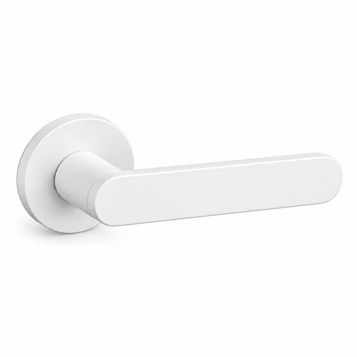 ALORA white door handle – complete view on white background