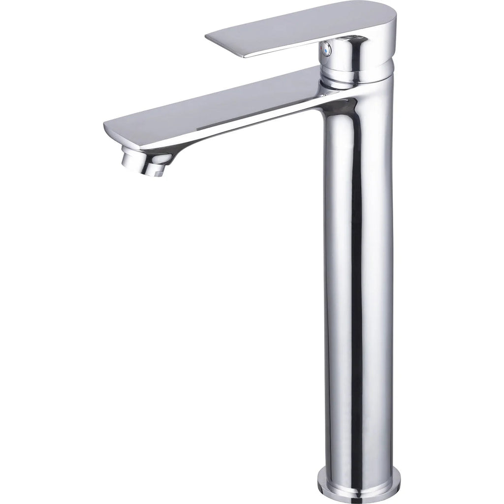 Chrome tall basin mixer tap – high rise view