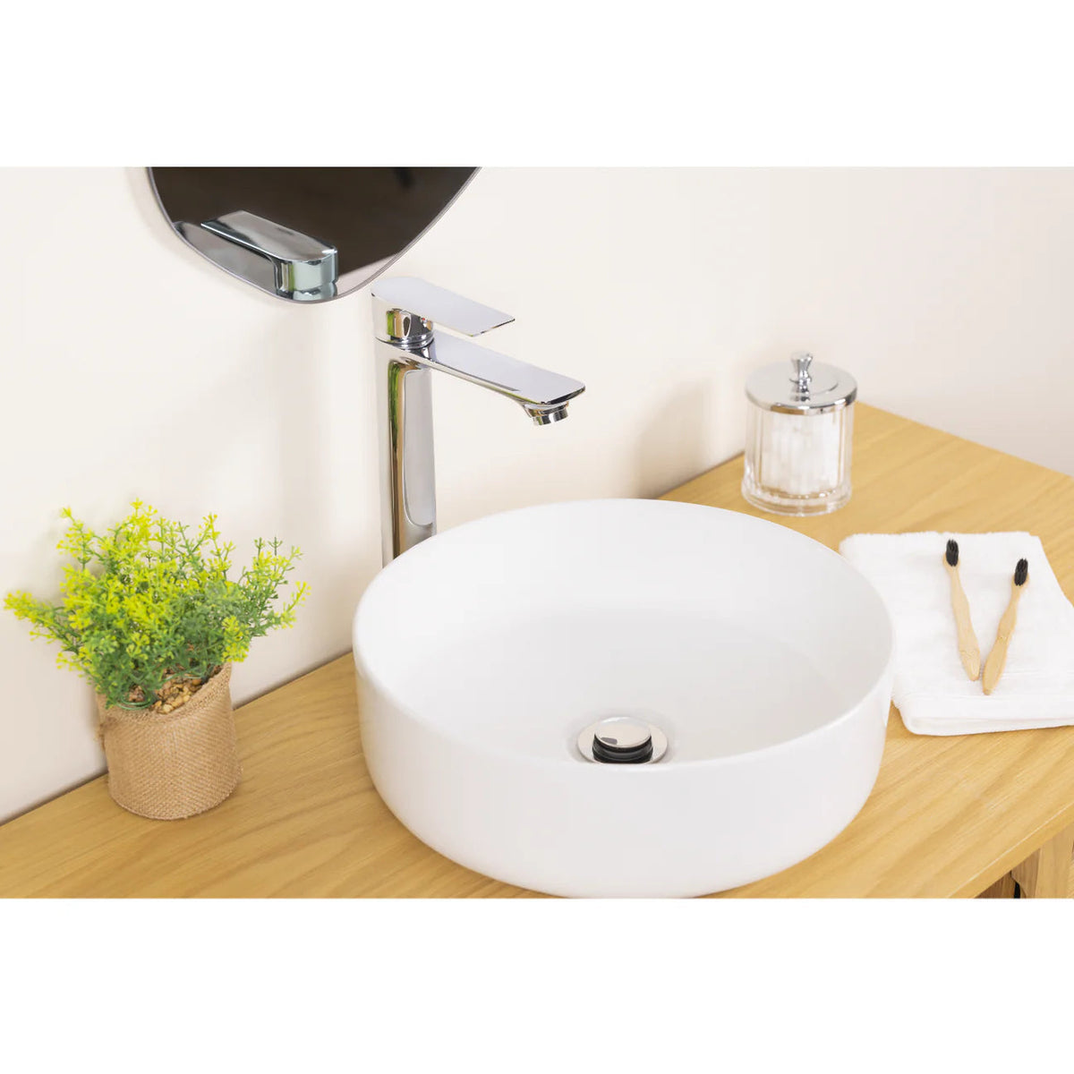 Chrome tall basin mixer tap – product detail