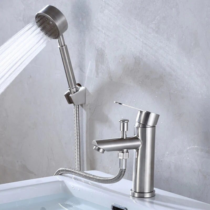 Atlantic single-hole bath mixer with hand shower 1