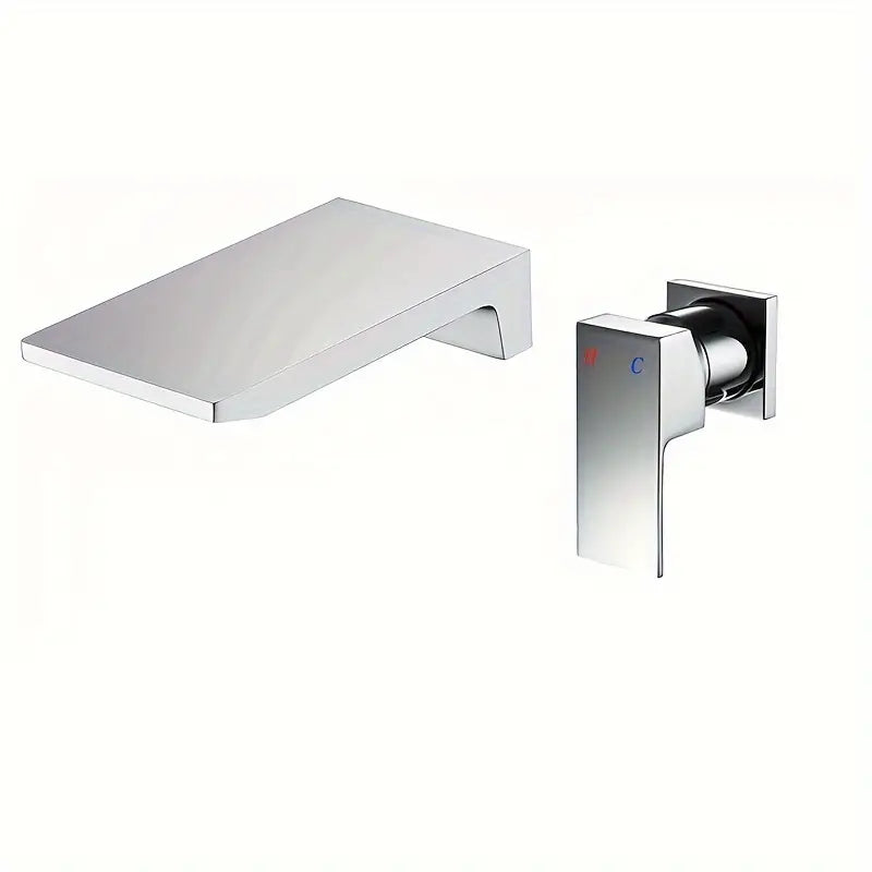 Wall mounted waterfall basin mixer tap installation detail