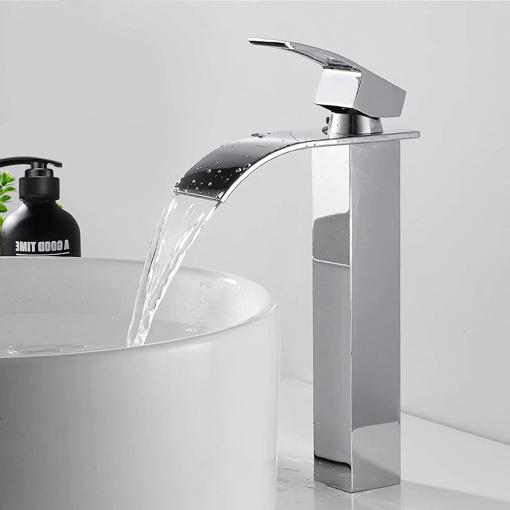 Waterfall basin mixer tap 1