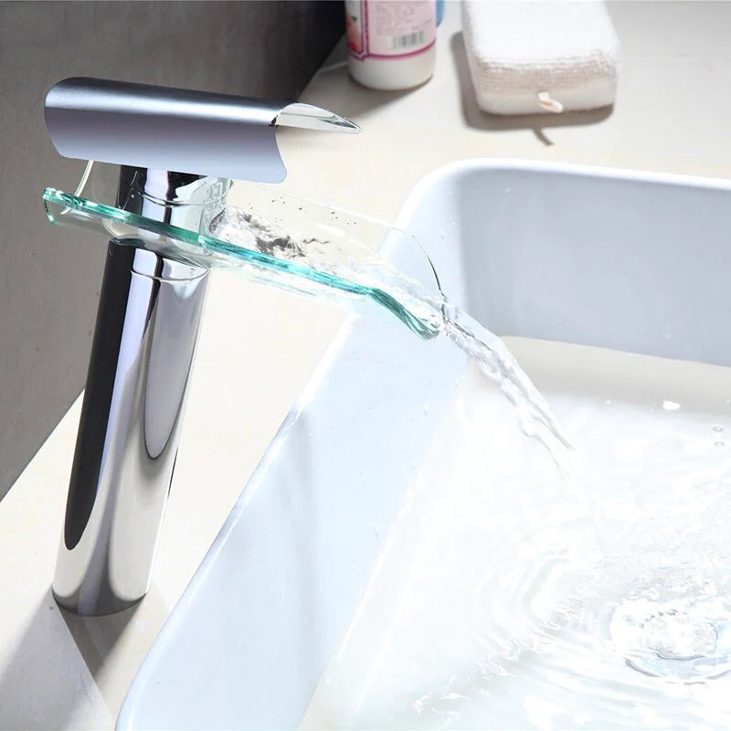 Cascade glass basin mixer tap 1