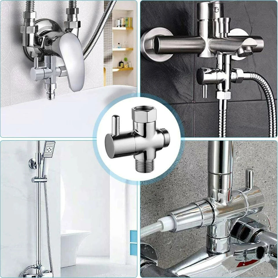 Chrome 3-way WC tap 1/2 5