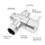 Chrome 3-way WC tap 1/2 6