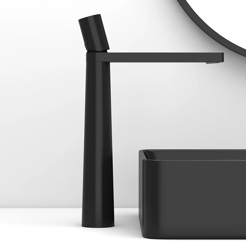 Single Hole Basin Mixer Tap – Black / Chrome, 2 Heights