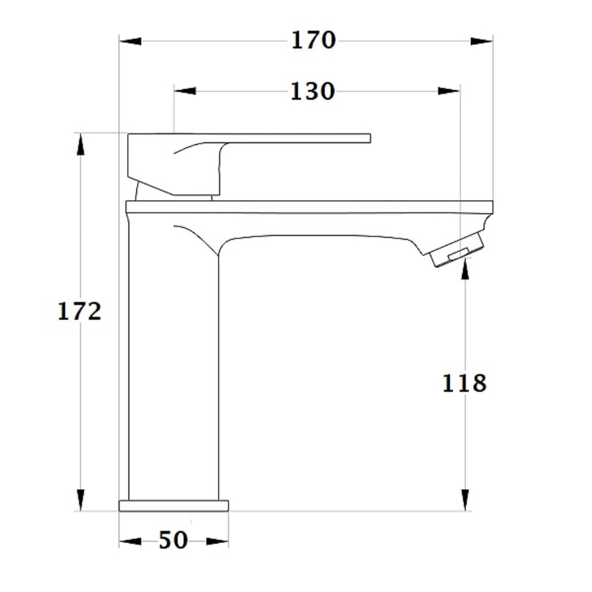 Chrome basin mixer tap – view 5